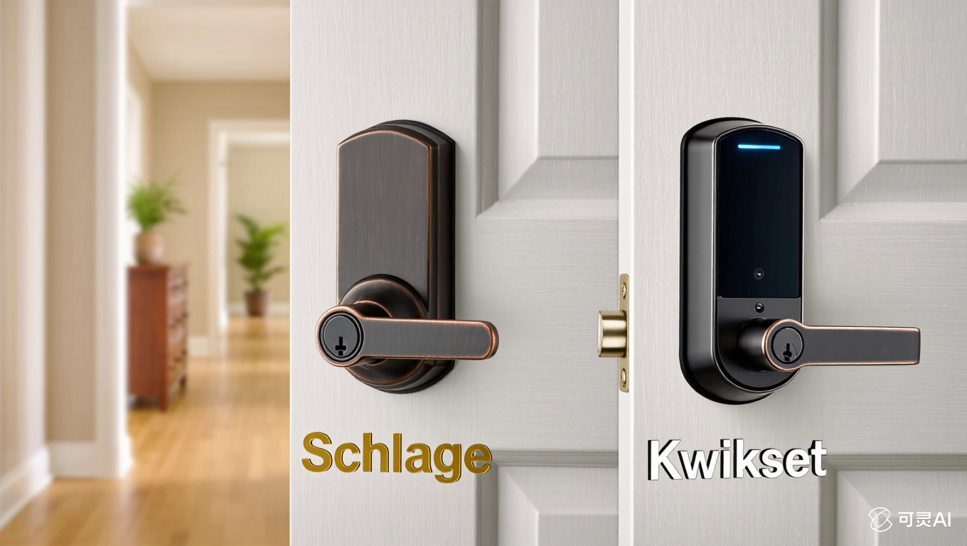 Legacy Smart Lock Brands A classic deadbolt next to a modern smart lock from a legacy brand